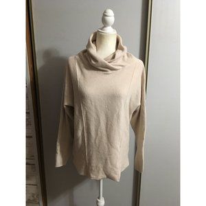 Gabby Isabella Beige Medium Turtleneck Casual Comfy Lounge Tunic Top